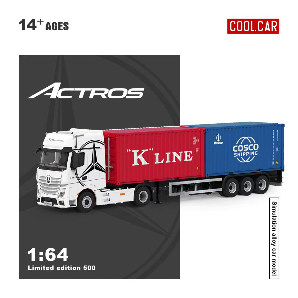 PREORDER Cool Car 1:64 Mercedes-Benz Actros Freight Container Truck