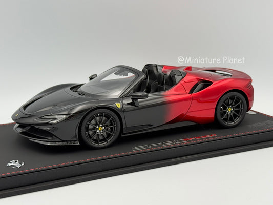 BBR 1:18 Ferrari SF90 Spider Rosso Magma Fade Black