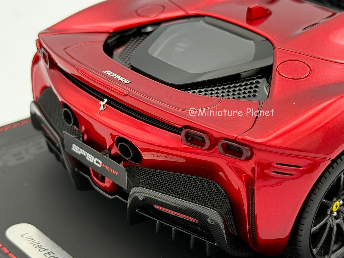 DEFECTIVE: BBR 1:18 Ferrari SF90 Spider (Rosso Magma/Nero Fade)