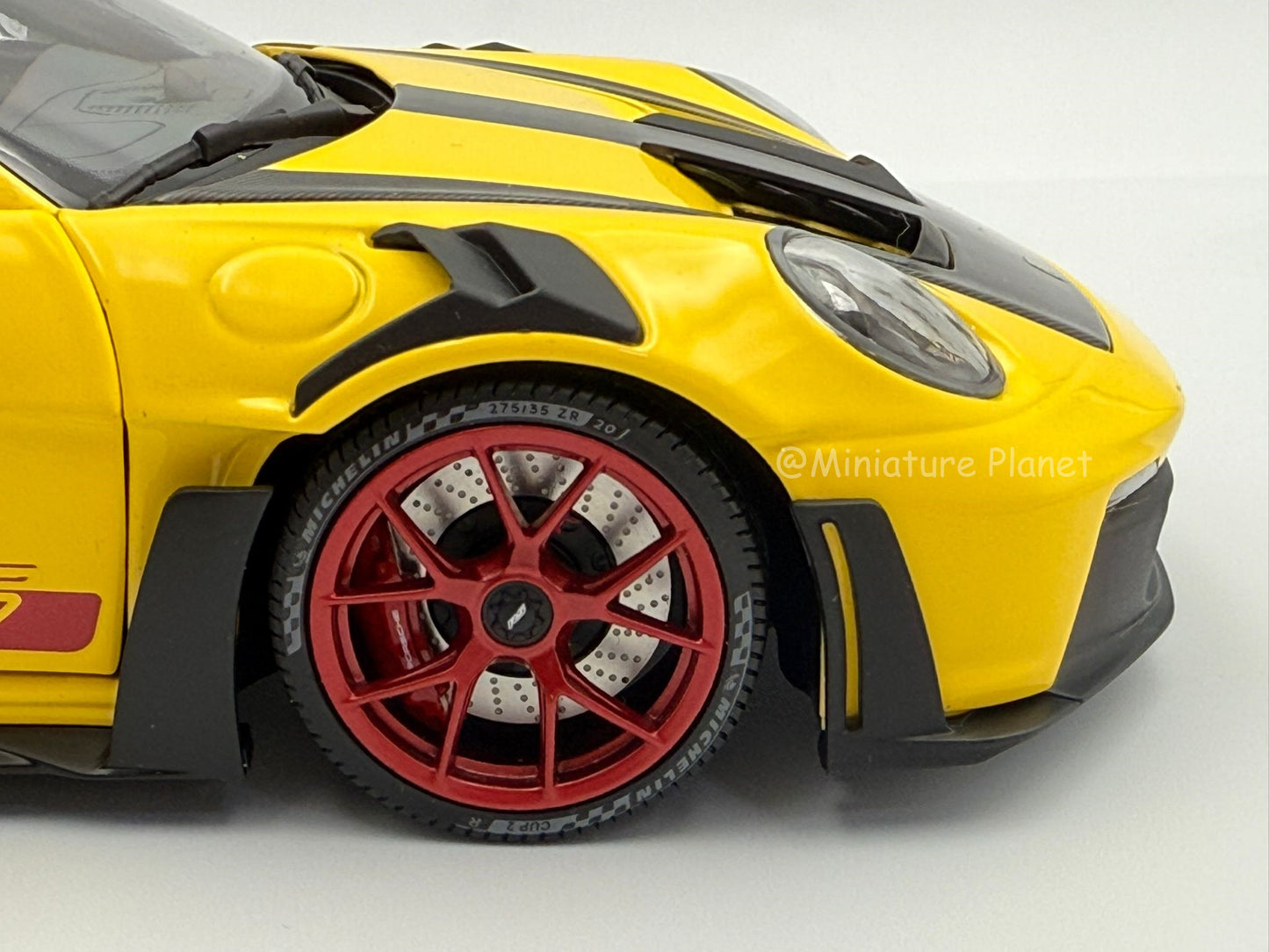 Minichamps 1:18 Porsche 911 (992) GT3 RS Weissach Package - Yellow with Red Accents