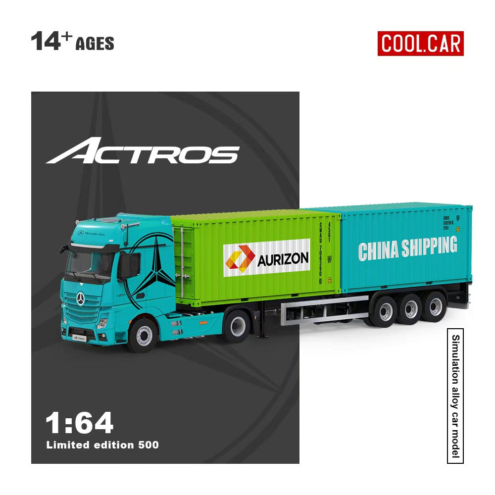 PREORDER Cool Car 1:64 Mercedes-Benz Actros Freight Container Truck