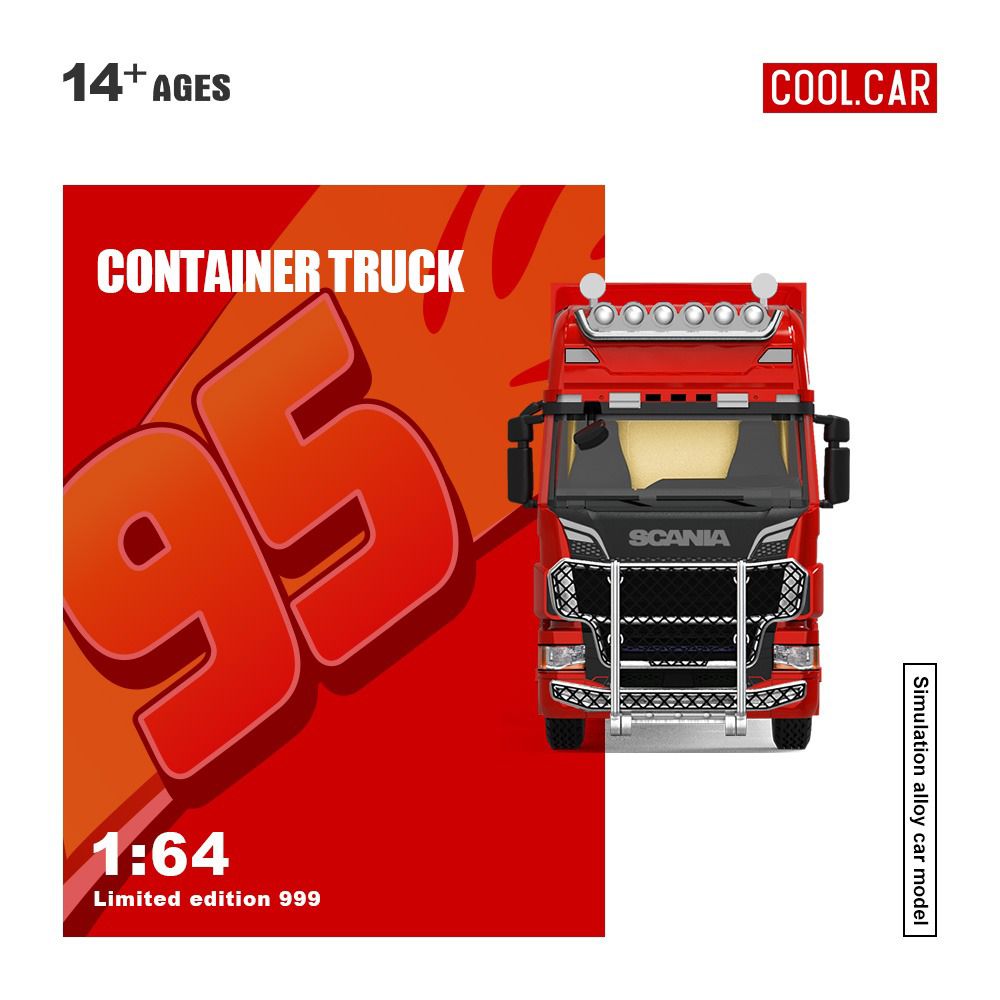 PREORDER Coolcar 1:64 Scania Container Truck 'Lightning McQueen'
