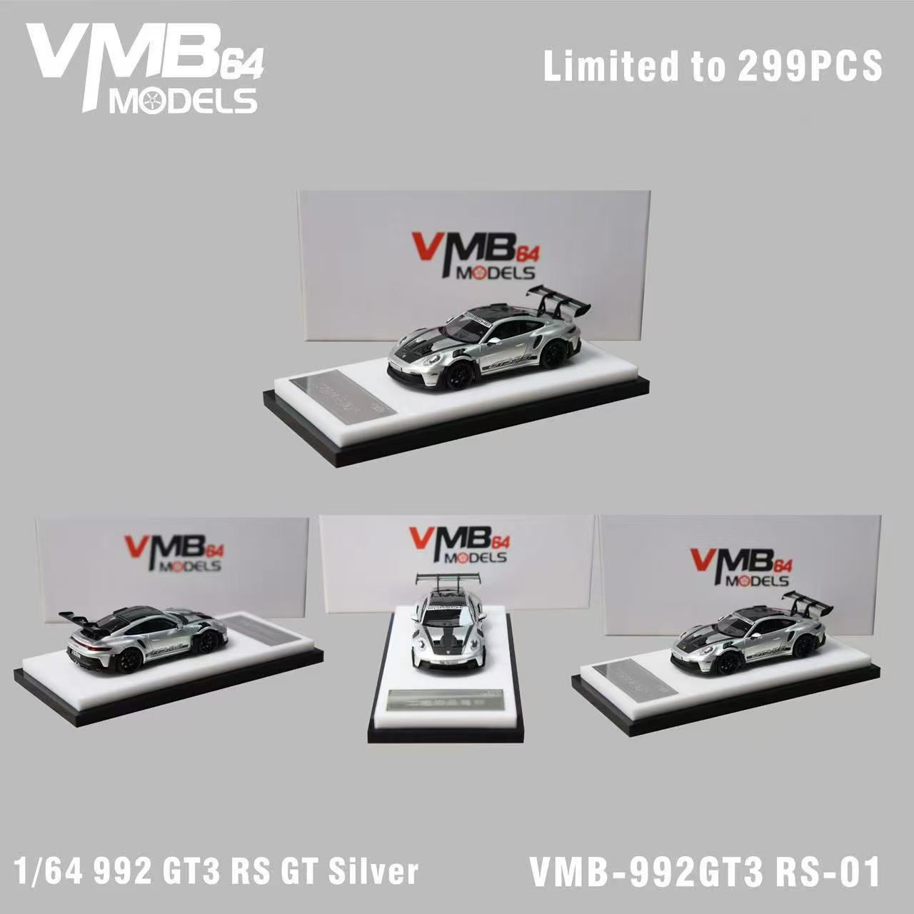 PREORDER VMB 1:64 Porsche 911 992 GT3 RS (Silver)