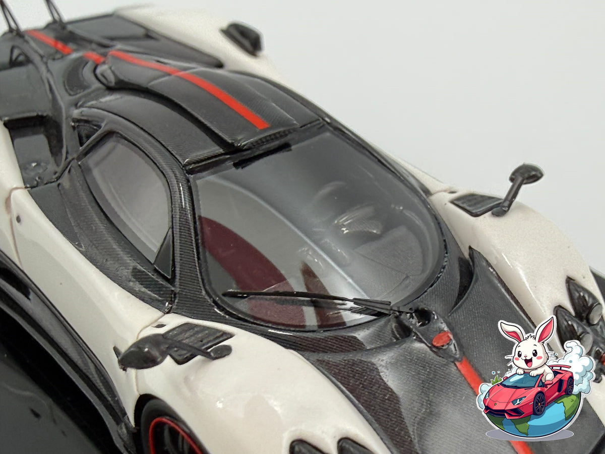 Sakura Model 1:64 Pagani Zonda Cinque (White/Red) 'LHD'