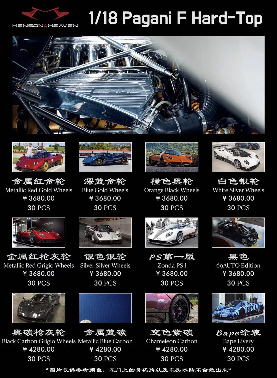 Henson & Heaven 1:18 Pagani Zonda F 'Hard Top'