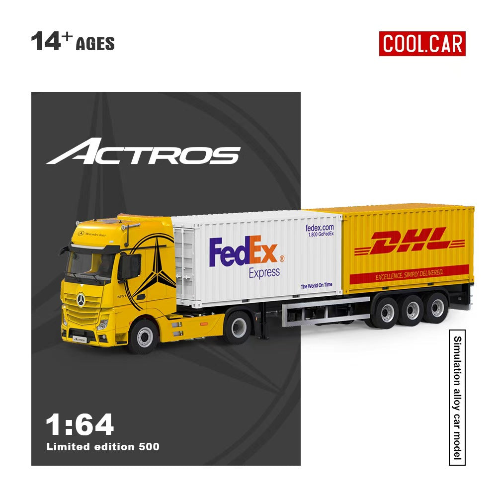 PREORDER Cool Car 1:64 Mercedes-Benz Actros Freight Container Truck