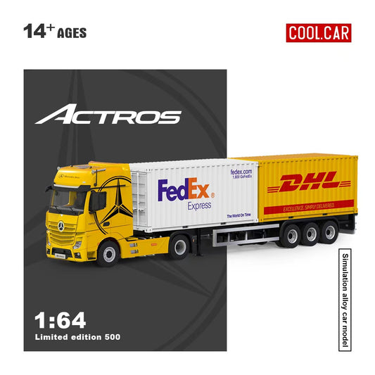PREORDER Cool Car 1:64 Mercedes-Benz Actros Freight Container Truck