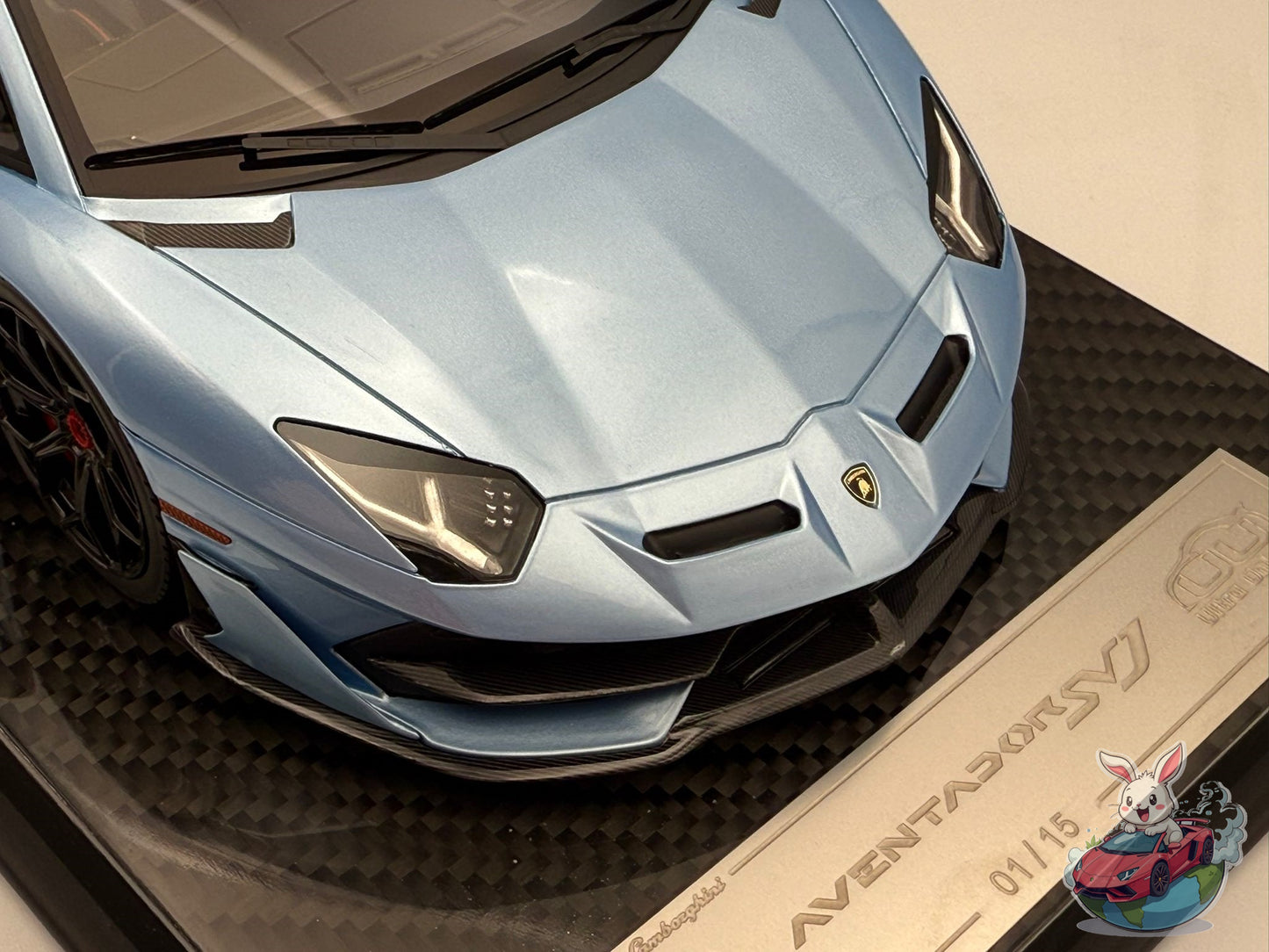Ultra Unique x Runner 1:18 Lamborghini Aventador SVJ Roadster (Ice Blue) #01/15