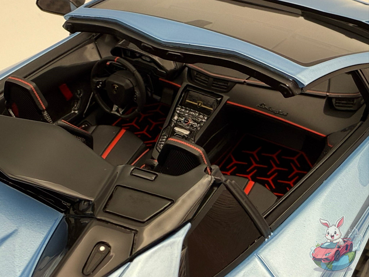 Ultra Unique x Runner 1:18 Lamborghini Aventador SVJ Roadster (Ice Blue) #01/15