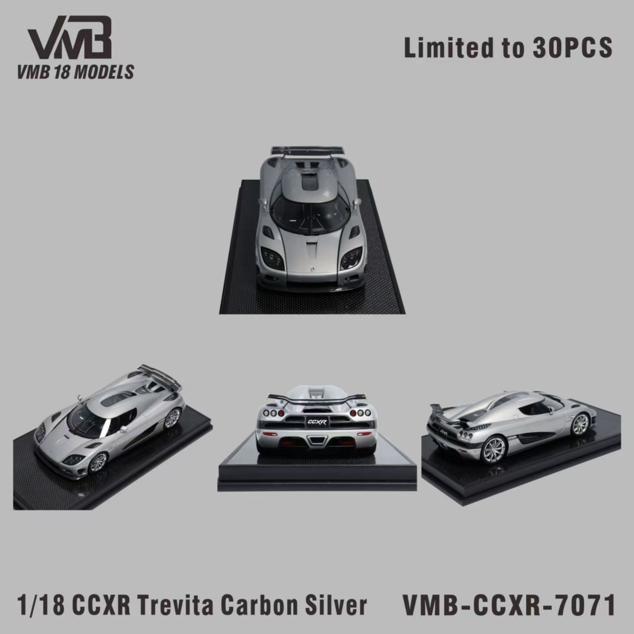 VMB 1:18 Koenigsegg CCX-R Trevita (Carbon Silver)
