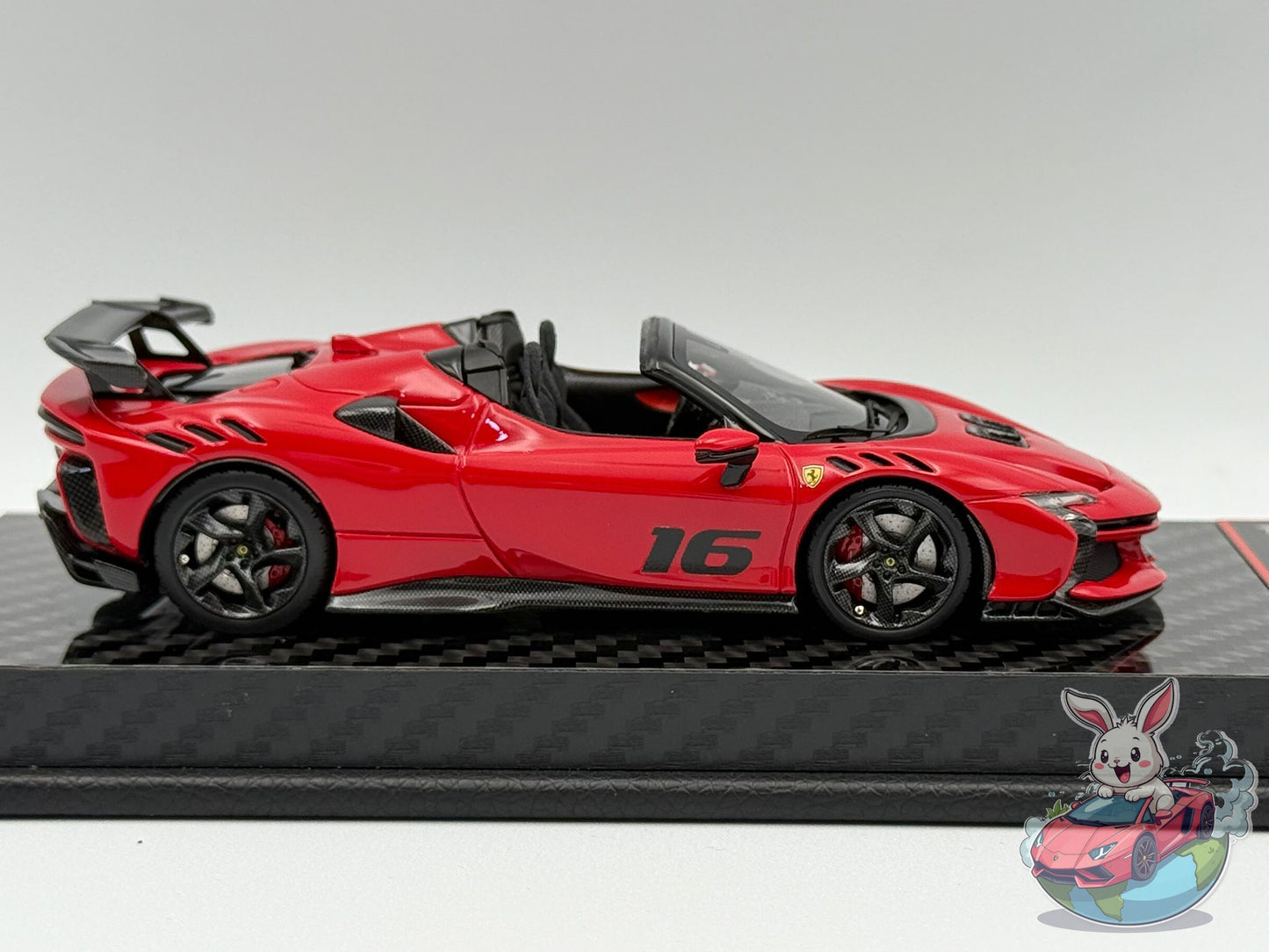 BBR 1:43 Ferrari SF90 XX Spider race n.16 (Rosso Corsa) - Carbon Base
