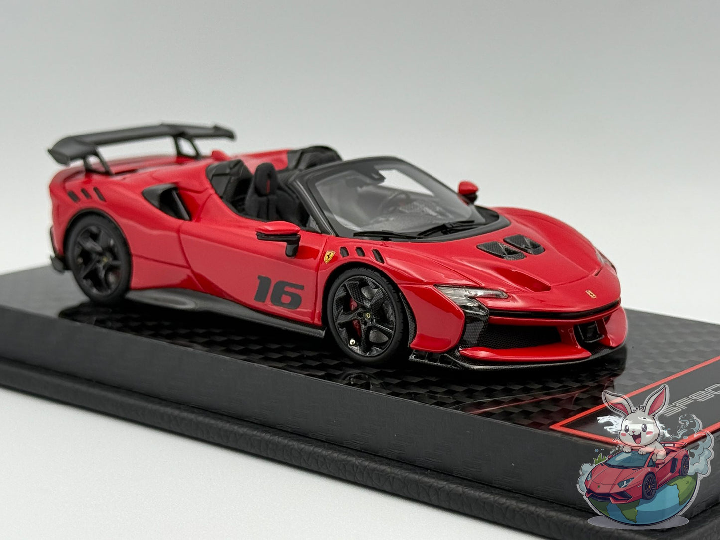 BBR 1:43 Ferrari SF90 XX Spider race n.16 (Rosso Corsa) - Carbon Base