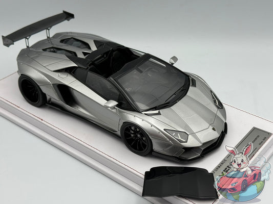 GL Models 1:18 Lamborghini Aventador Roadster LBWK (Silver)