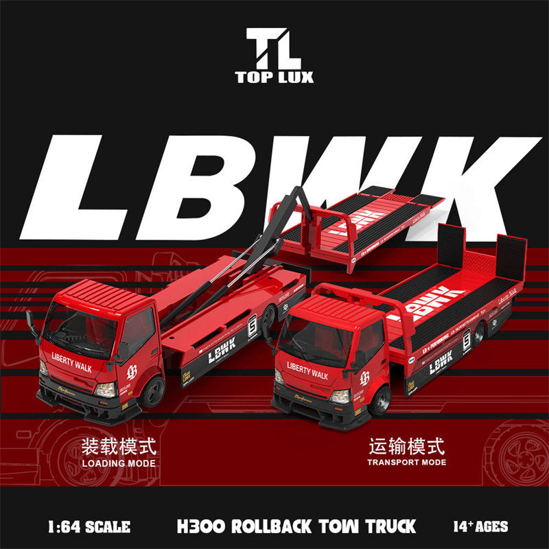 Top Lux 1:64 Hino H300 - LBWK Red/Black