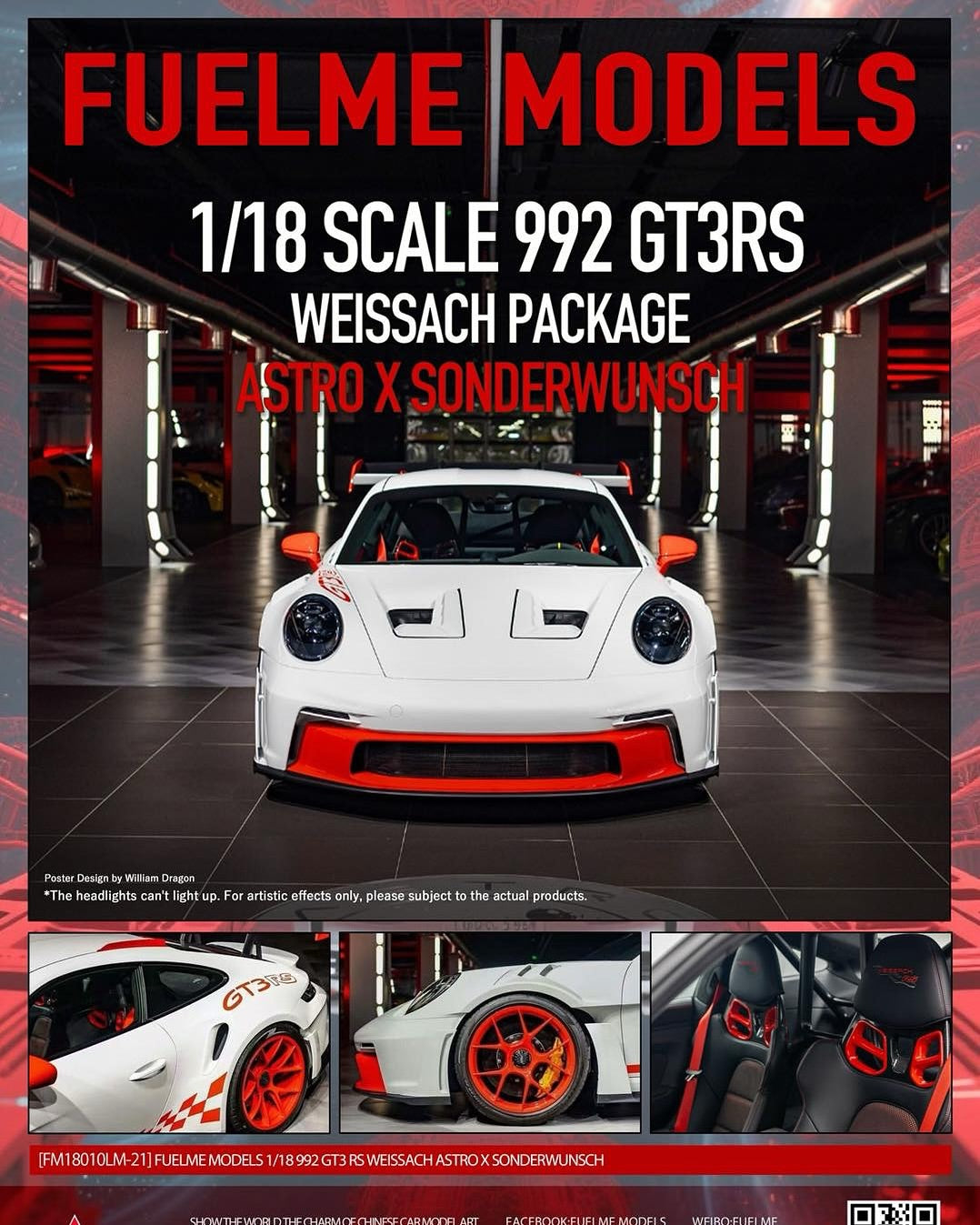PREORDER Fuelme Models 1:18 Porsche 992 GT3 RS Weissach Package