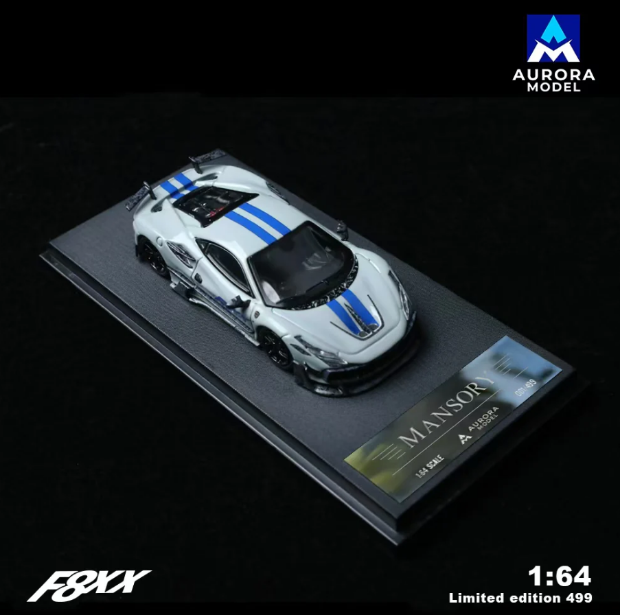 Aurora Model 1:64 Mansory F8XX (Cement Grey/Blue Stripes)
