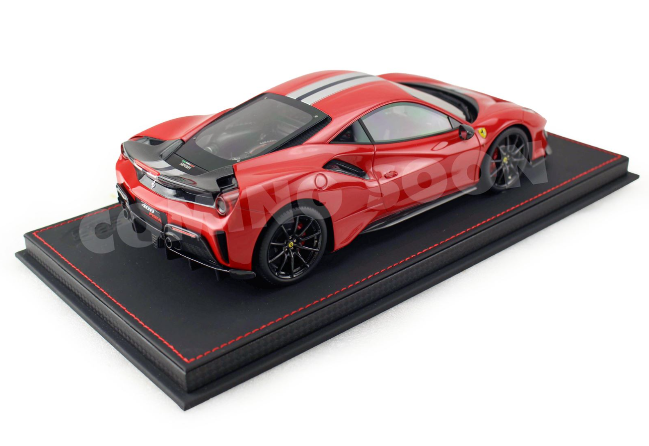 PREORDER BBR 1:18 Ferrari 488 Pista (Rosso Corsa with Carbon wheels and wing) - OPEN/CLOSE