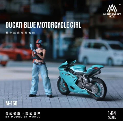 MoreArt 1:64 DUCATI RED BLUE MOTORCYCLE GIRL (2 Colours)