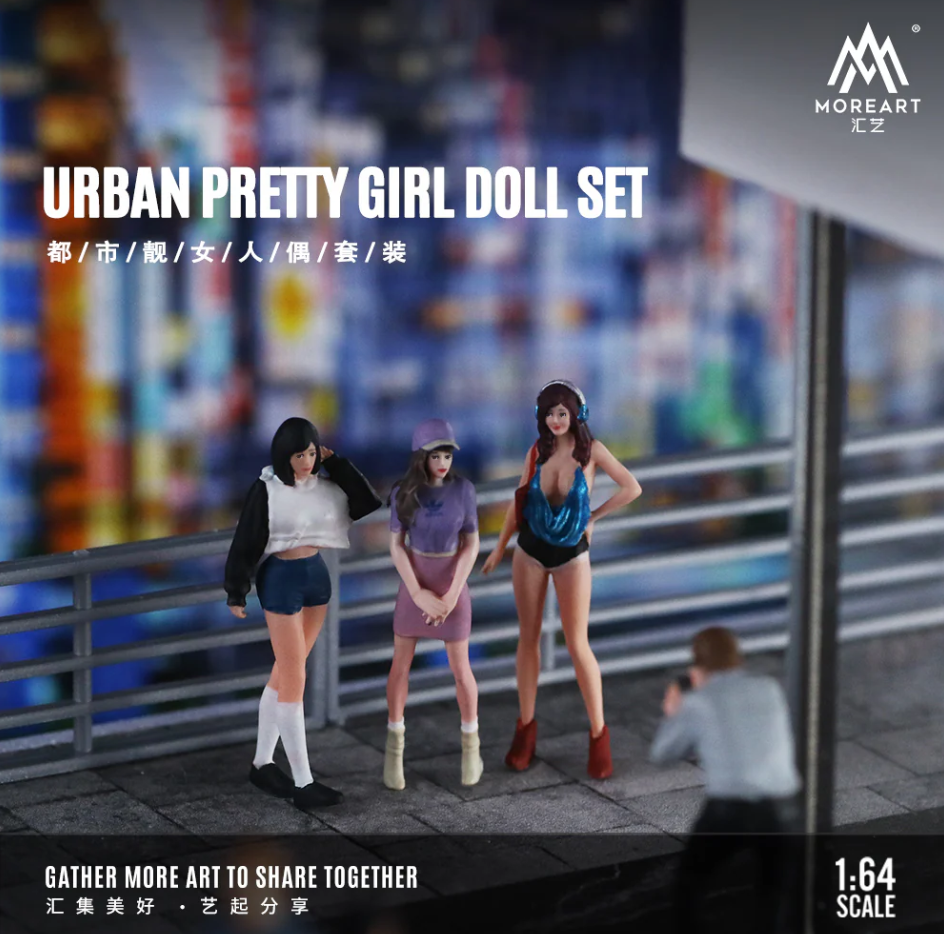 MoreArt 1:64 URBAN PRETTY GIRL DOLL SET