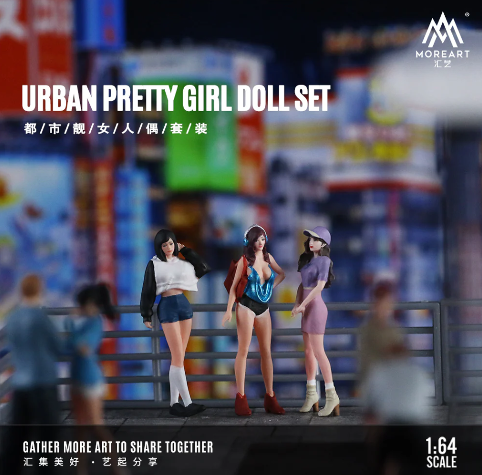 MoreArt 1:64 URBAN PRETTY GIRL DOLL SET