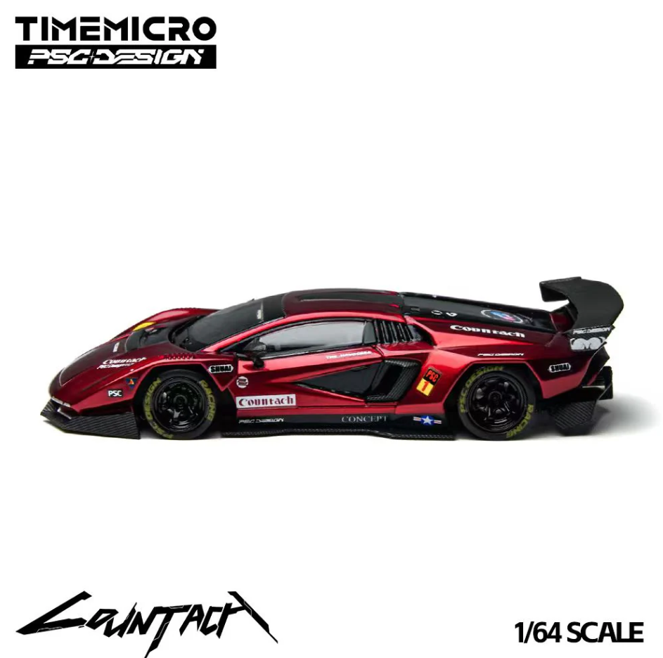 Time Micro x PSC Design 1:64 Lamborghini Countach V Concept (Scarlet Red)