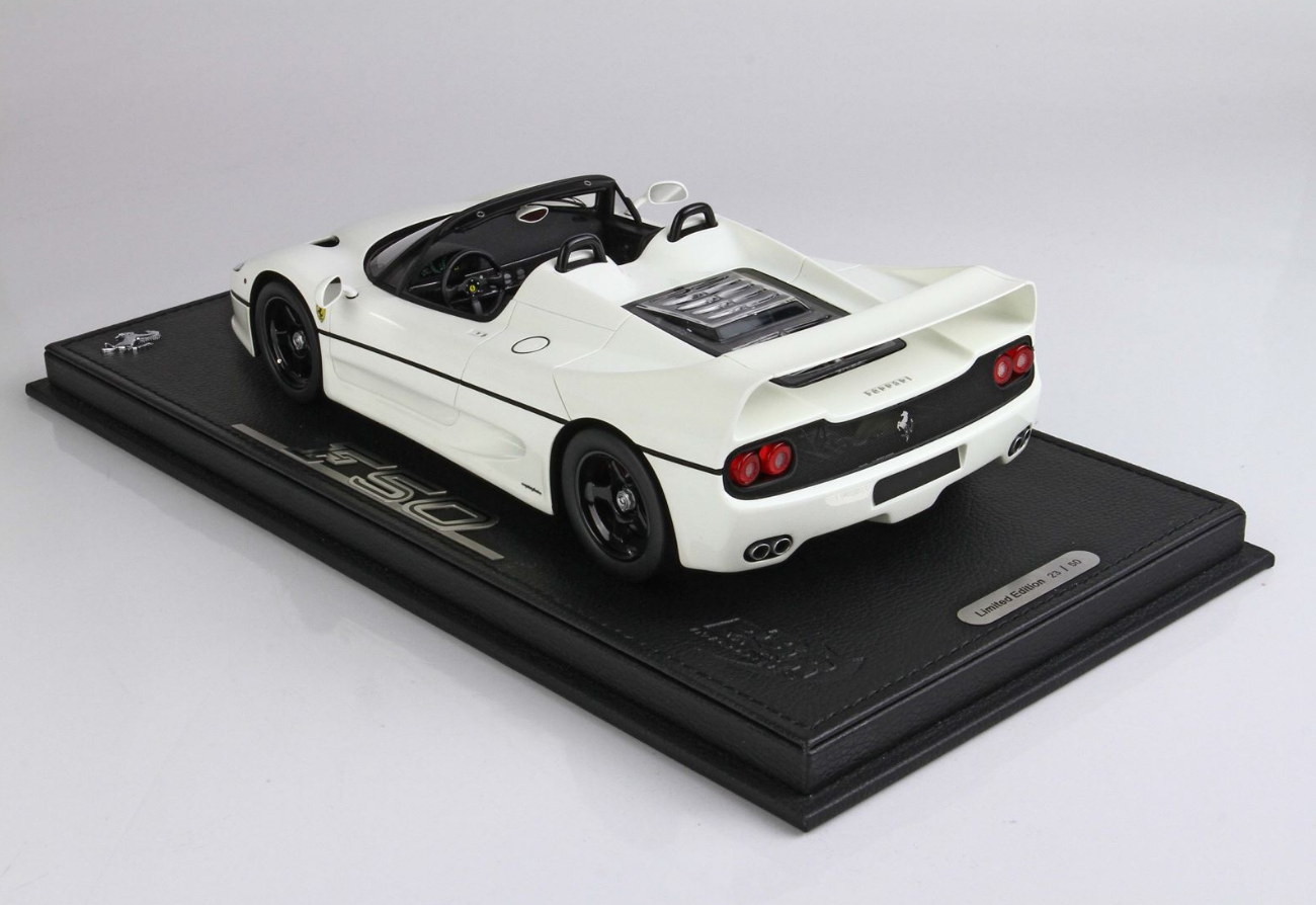BBR 1:18 Ferrari F50 Coupe 1995 Spider (Bianco Avus - Race Wheels)