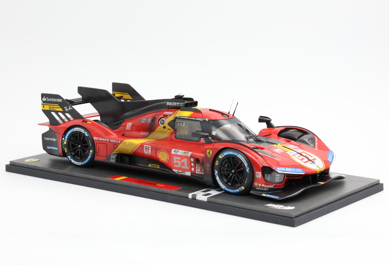BBR Models 1:12 Ferrari 499P Winner Le Mans 2023 car n.51 Dirty Version
