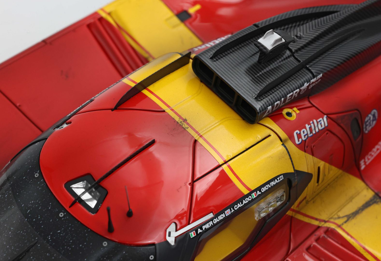 BBR Models 1:12 Ferrari 499P Winner Le Mans 2023 car n.51 Dirty Version