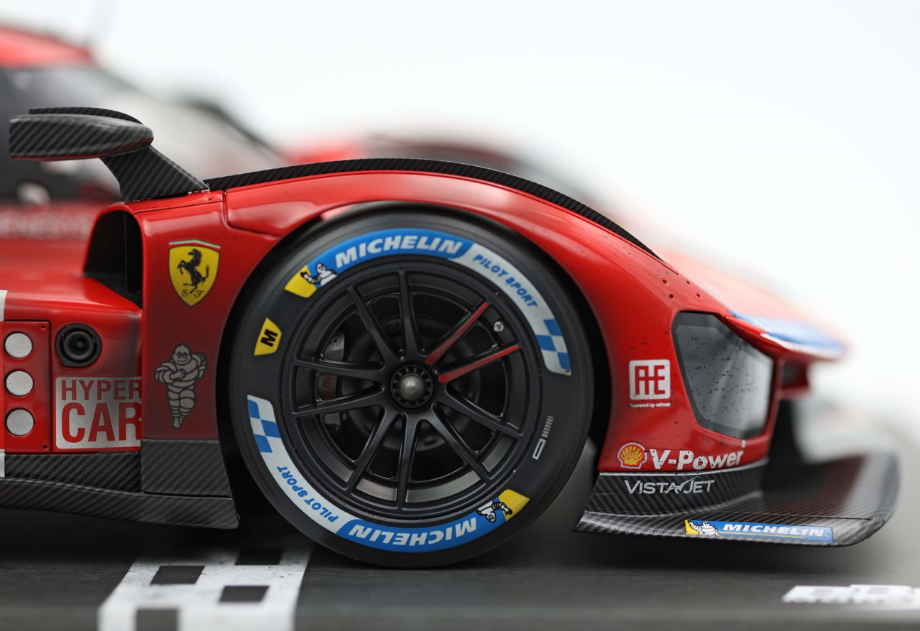 BBR Models 1:12 Ferrari 499P Winner Le Mans 2023 car n.51 Dirty Version