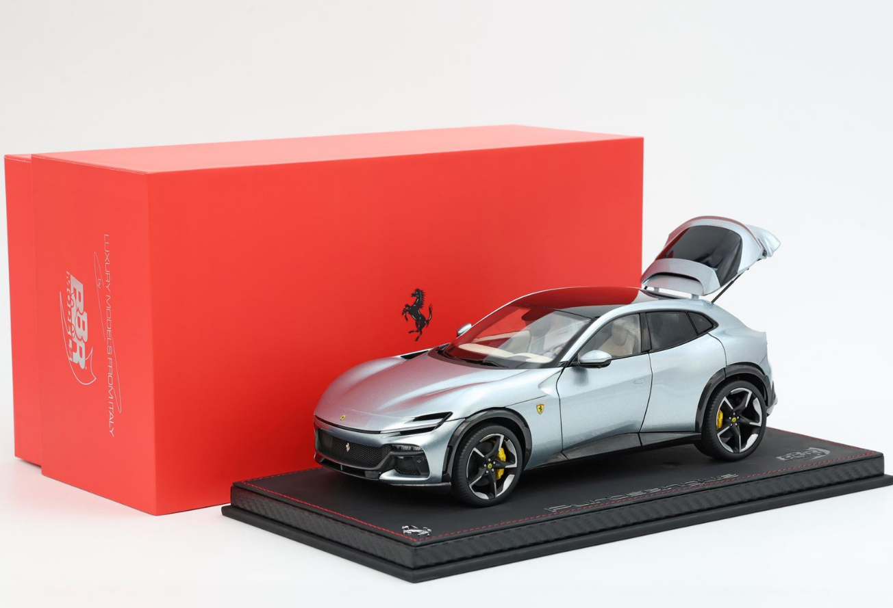 BBR 1:18 Ferrari Purosangue 'Open' (Grigio Titanio) - Luxury Pack