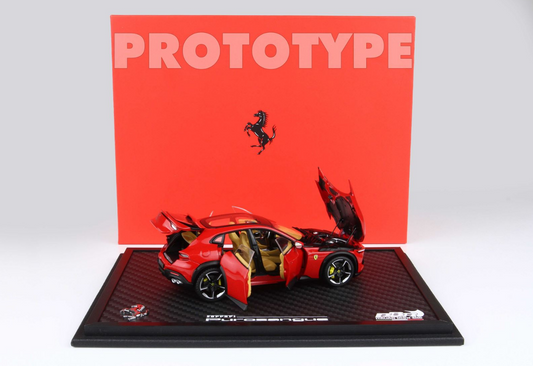 BBR 1:43 Ferrari Purosangue Panoramic Roof 'OPEN/CLOSE' - Rosso Corsa