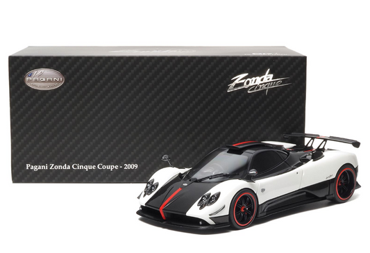 BBR 1:18 Pagani Zonda Cinque Coupe 'Bianco Benny RHD'