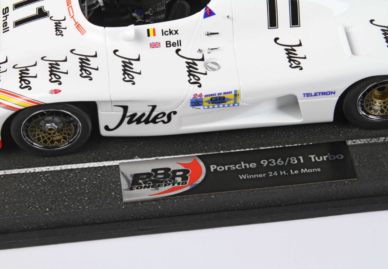 BBR 1:18 Porsche 936/81 Turbo 24 H. Le Mans 1981 - Bell- Ickx N° 11 winner