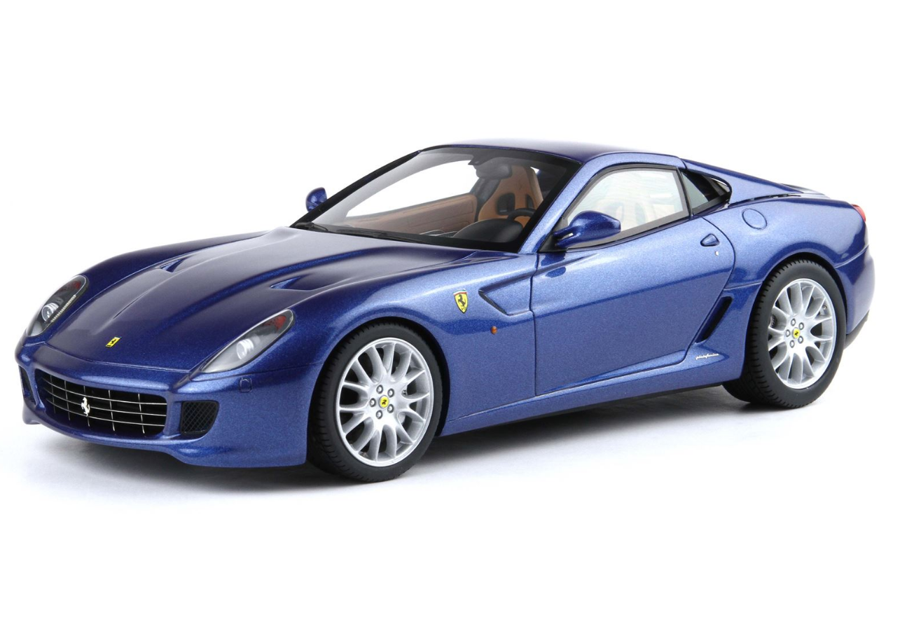 BBR 1:18 Ferrari 599 GTB FIORANO 2006 Manual Gear - Blu Mirabeau cuoio color interior