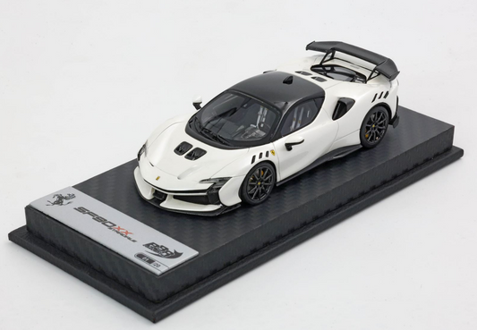 BBR 1:43 Ferrari SF90 XX Stradale (Bianco Fuji w/ Black Roof)