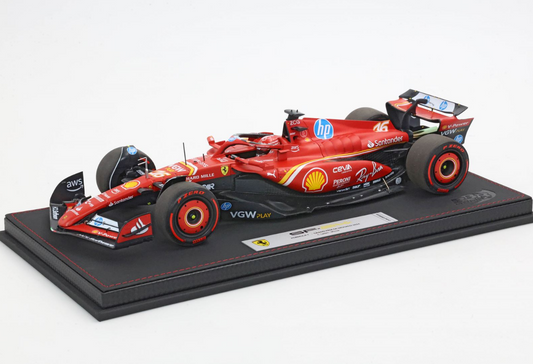 BBR 1:18 Ferrari SF24 MONACO GP 2024 (Leclerc pole position tyres)