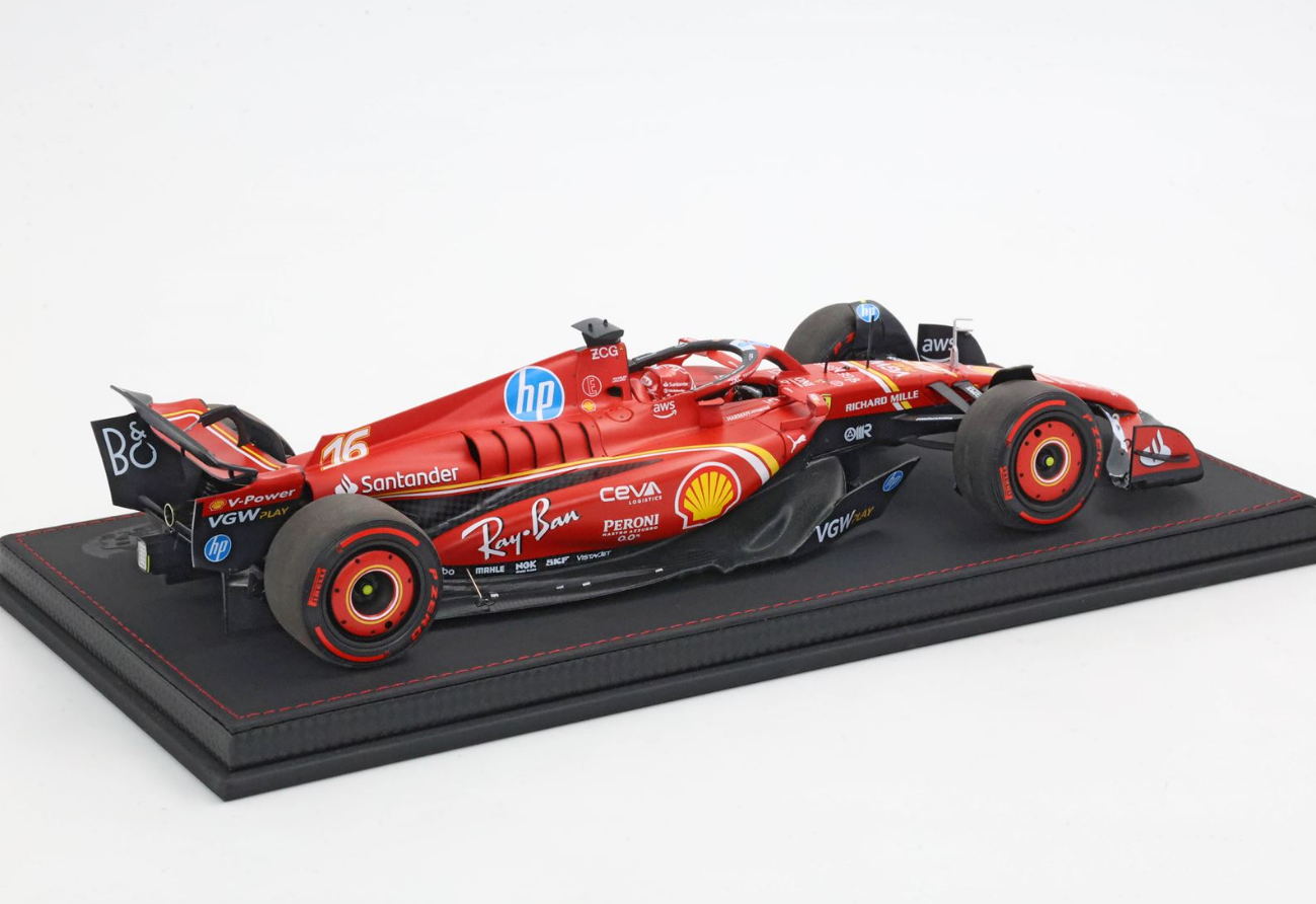 BBR 1:18 Ferrari SF24 MONACO GP 2024 (Leclerc pole position tyres)
