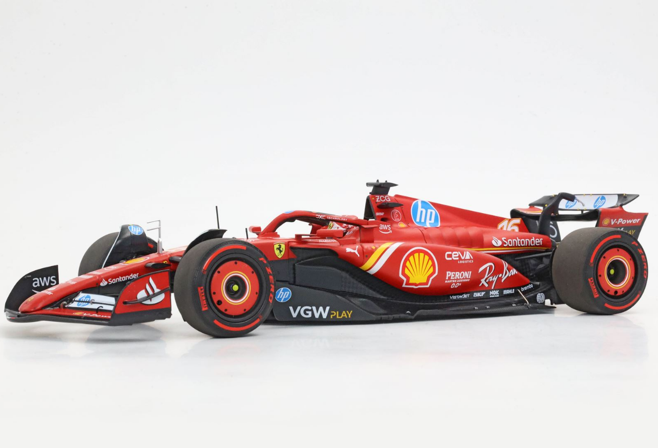 BBR 1:18 Ferrari SF24 MONACO GP 2024 (Leclerc pole position tyres)