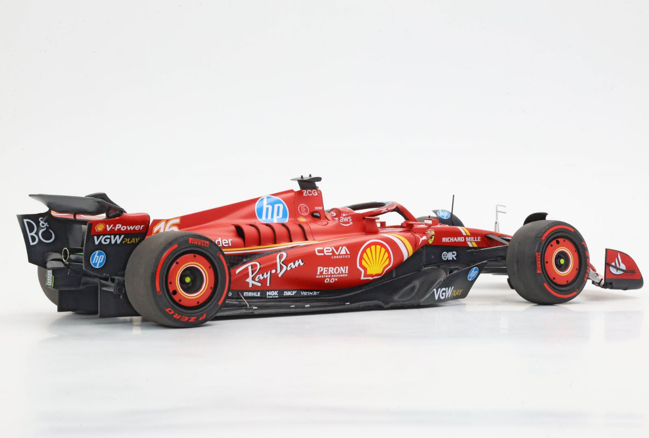 BBR 1:18 Ferrari SF24 MONACO GP 2024 (Leclerc pole position tyres)