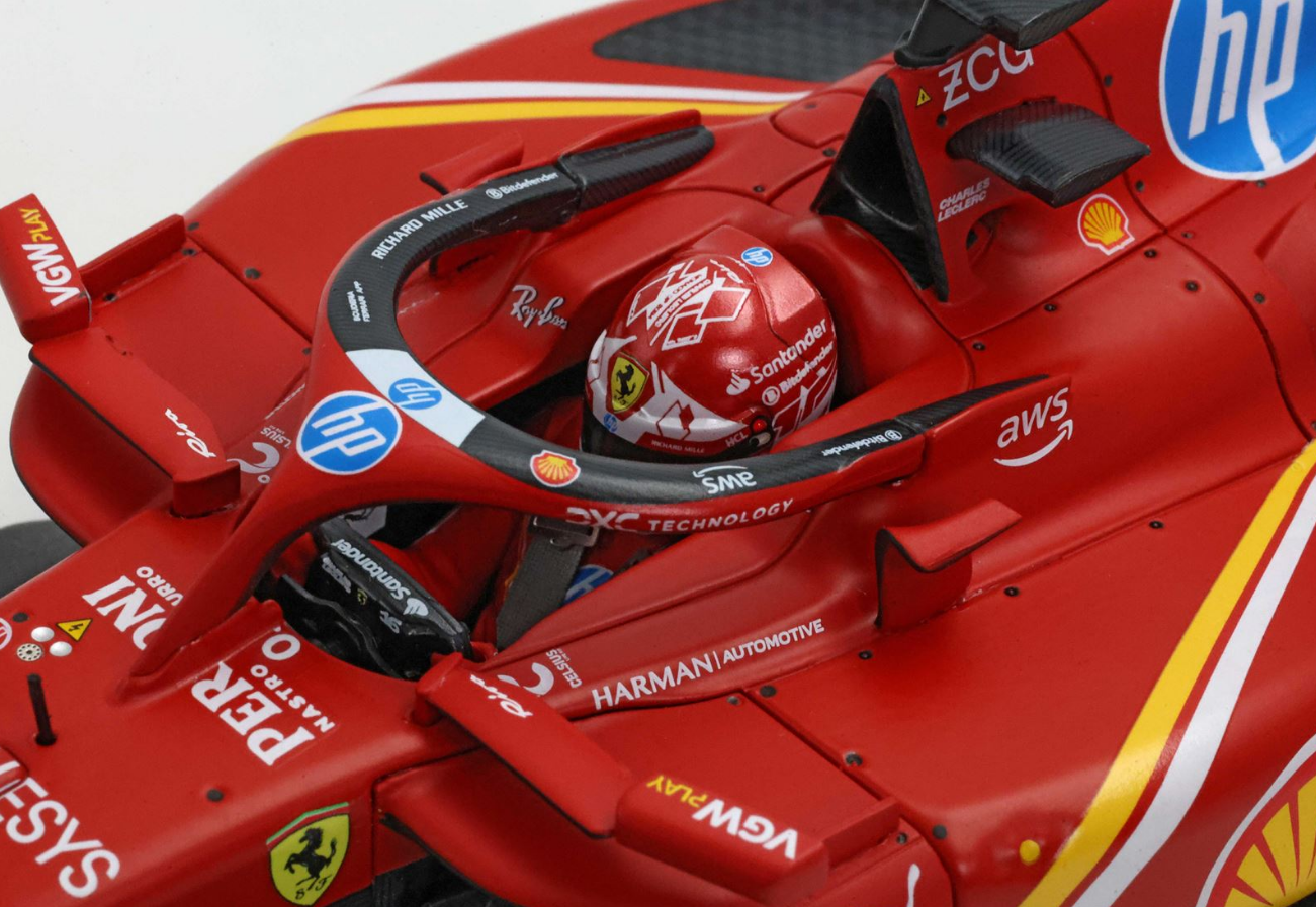 BBR 1:18 Ferrari SF24 MONACO GP 2024 (Leclerc pole position tyres)