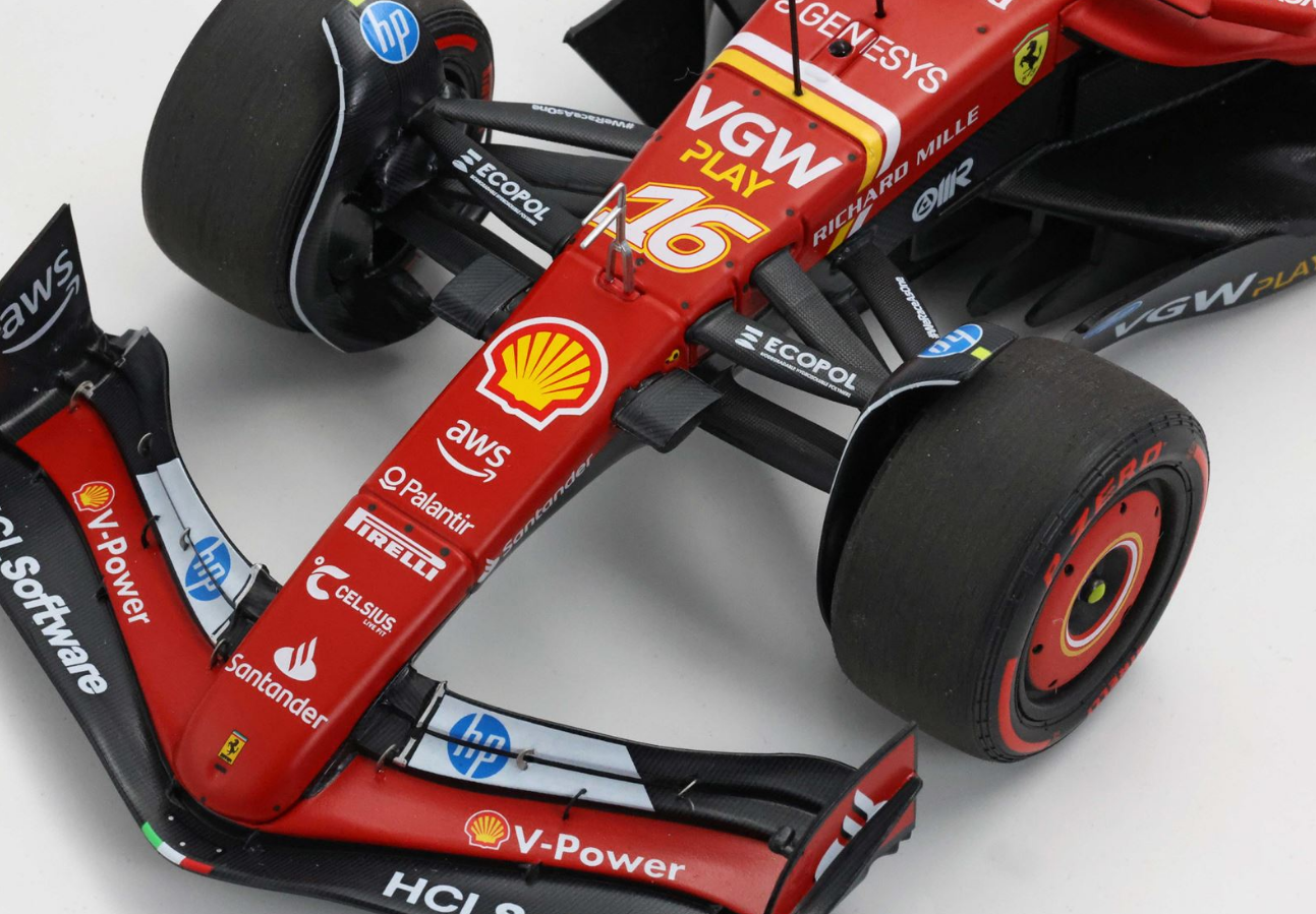 BBR 1:18 Ferrari SF24 MONACO GP 2024 (Leclerc pole position tyres)