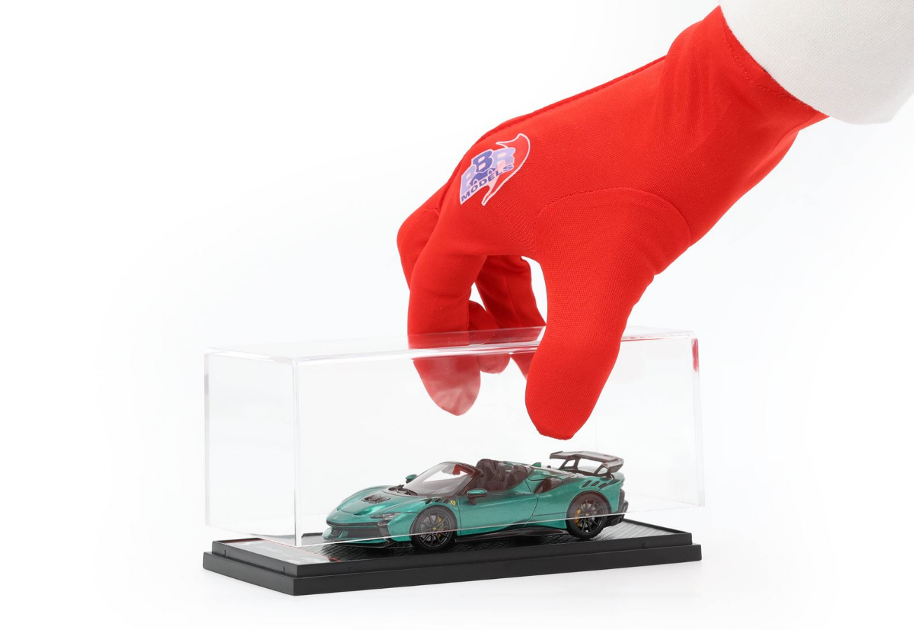 BBR 1:43 Ferrari SF90 XX Stradale Spider + Carbon Rims (Green Jewel)