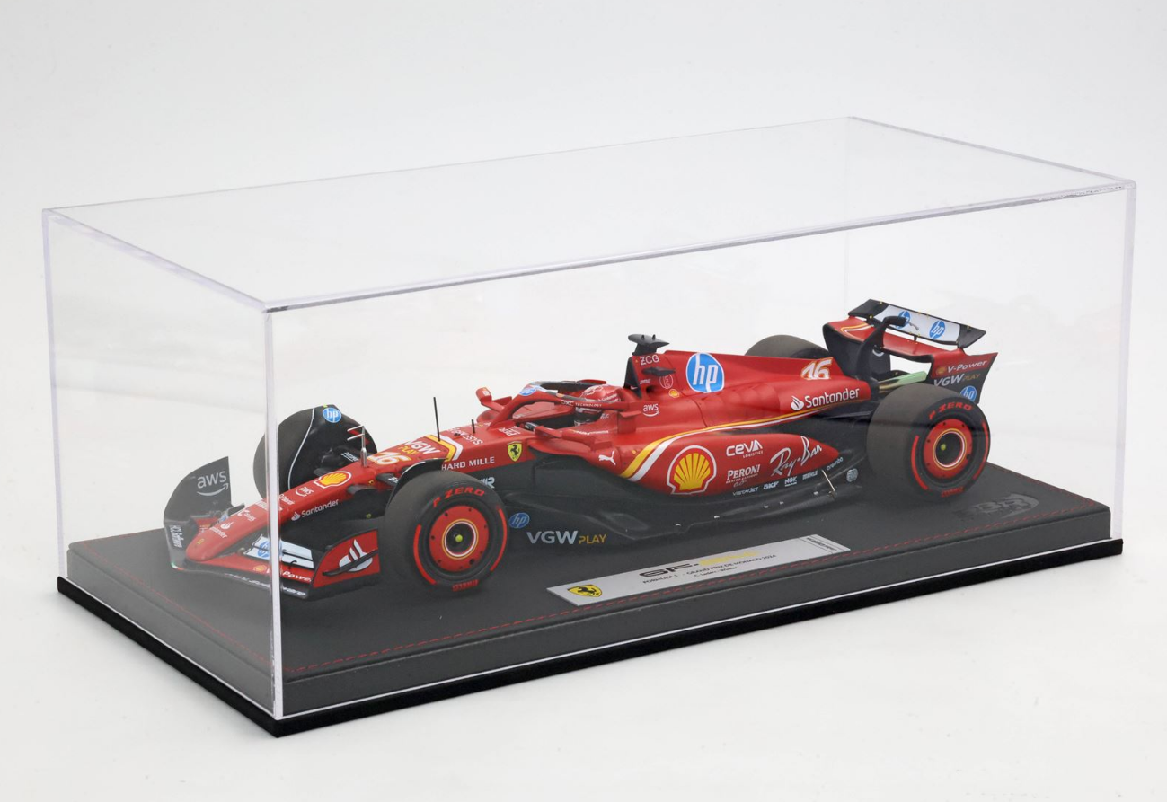 BBR 1:18 Ferrari SF24 MONACO GP 2024 (Leclerc pole position tyres)
