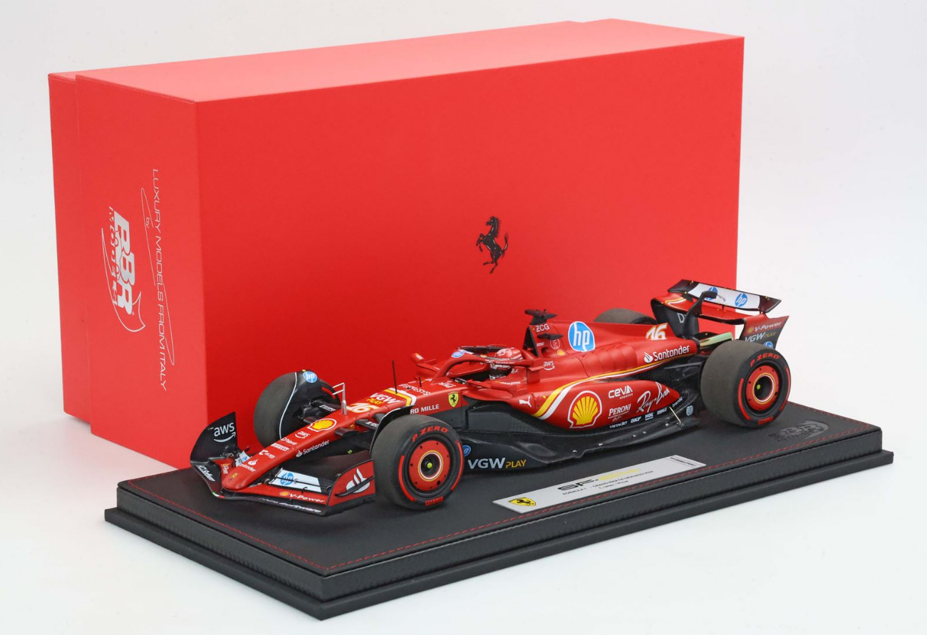 BBR 1:18 Ferrari SF24 MONACO GP 2024 (Leclerc pole position tyres)