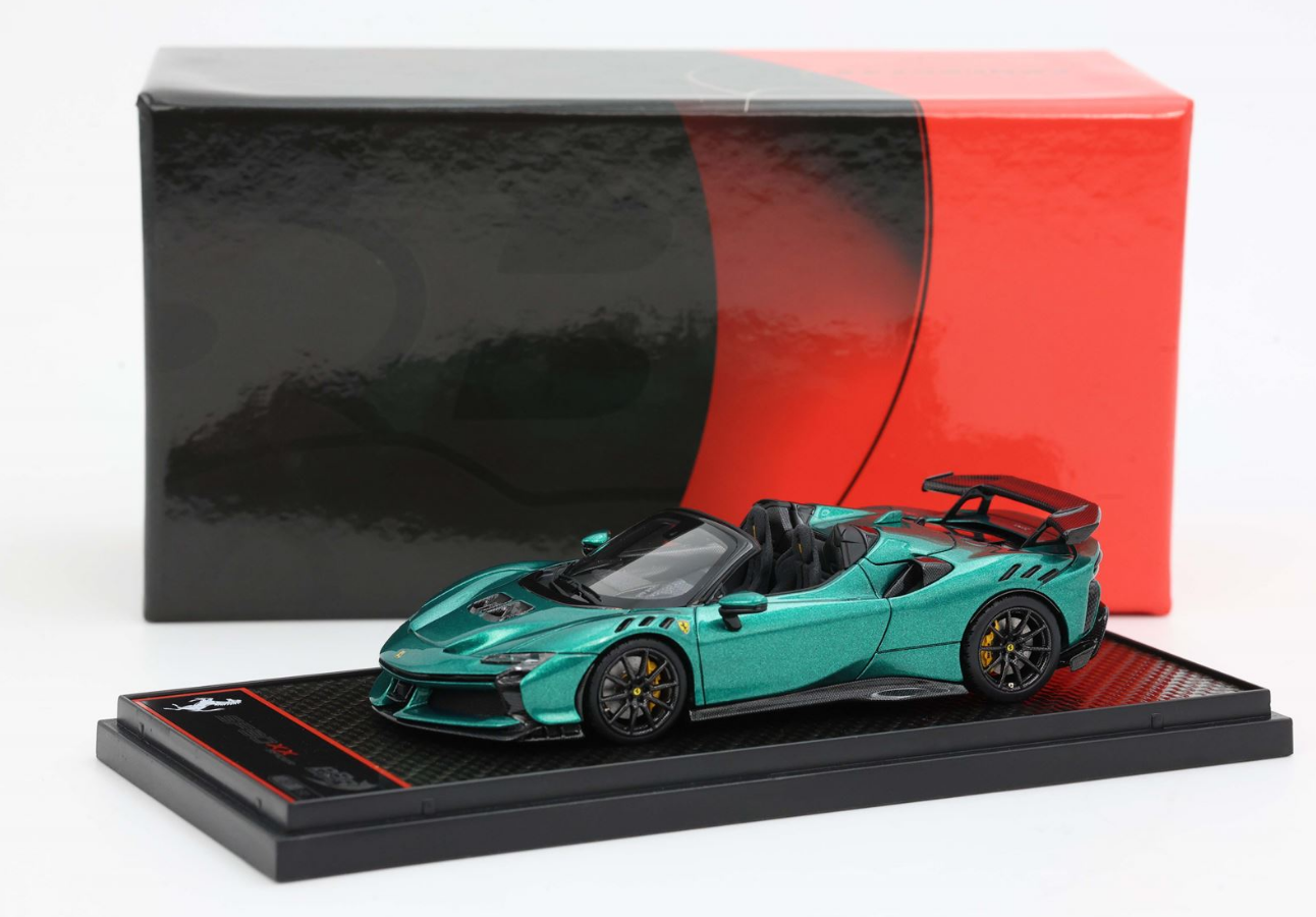 BBR 1:43 Ferrari SF90 XX Stradale Spider + Carbon Rims (Green Jewel)