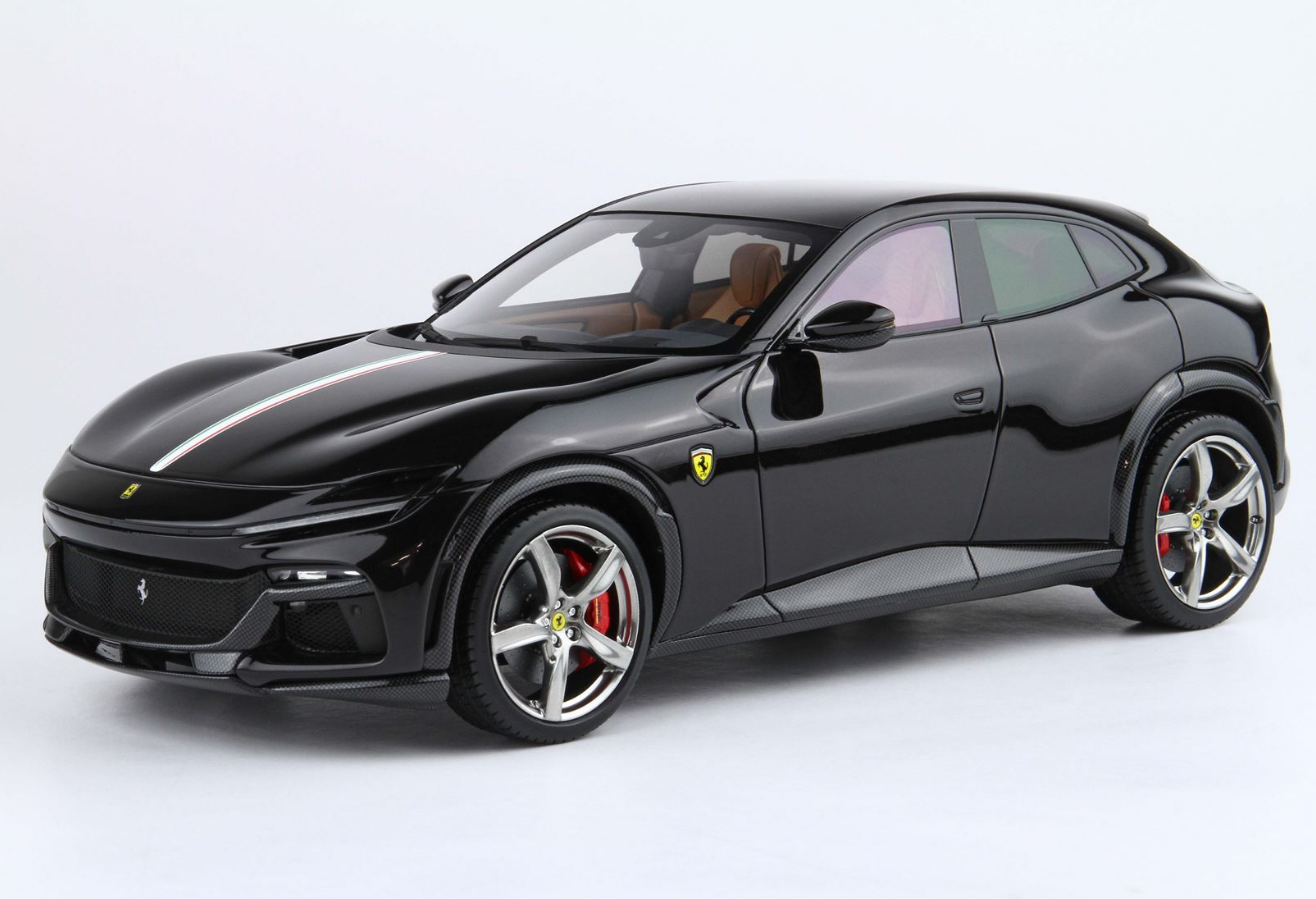 BBR 1:18 Ferrari Purosangue (Nero Purosangue - italian flag)