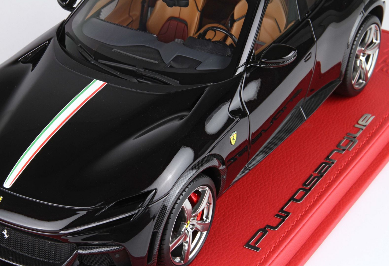 BBR 1:18 Ferrari Purosangue (Nero Purosangue - italian flag)