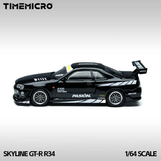 PREORDER Time Micro 1:64 Nissan Skyline GT-R R34 (Black)