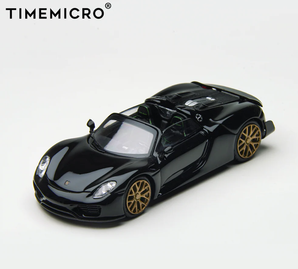 Time Micro 1:64 Porsche 918 Spyder (Black/Gold)