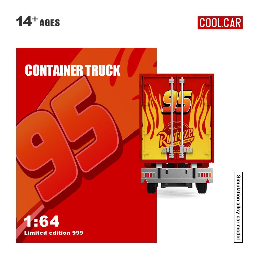PREORDER Coolcar 1:64 Scania Container Truck 'Lightning McQueen'
